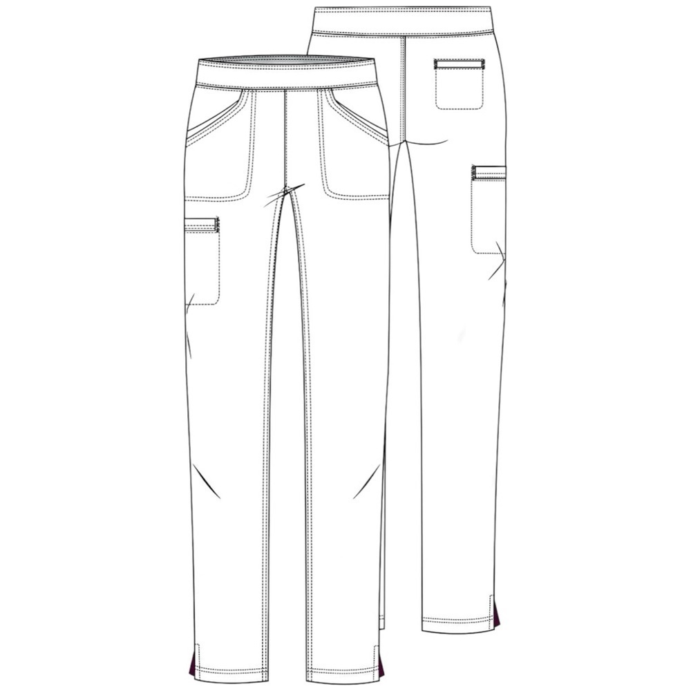 HeartSoul Women’s Mid Rise Pull On Scrub Pant Style HS075P Navy Blue Petite Med - Picture 2 of 7